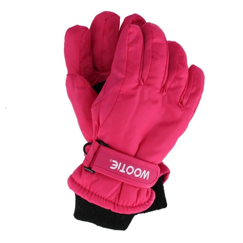 CTM Kids' Solid Color Winter Ski Glove with Wrist Strap by Wootie